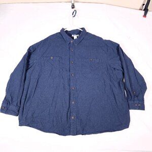 Duluth Trading Free Swingin Solid Flannel Relaxed Fit Button Shirt Mens 4XL